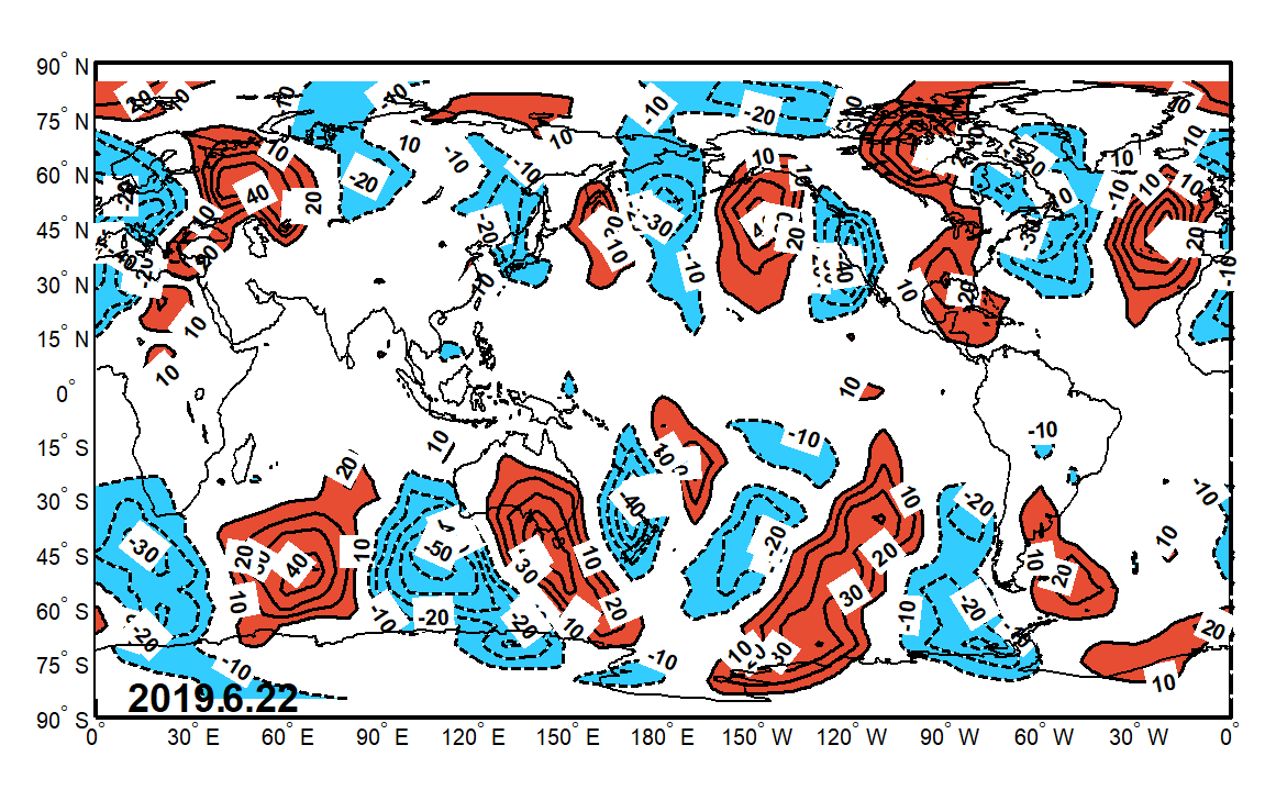 850 hPa v LFO(20-30 days) 30 days forecast